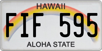 HI license plate FIF595