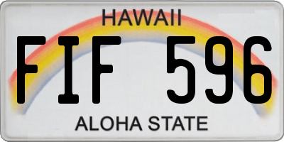 HI license plate FIF596