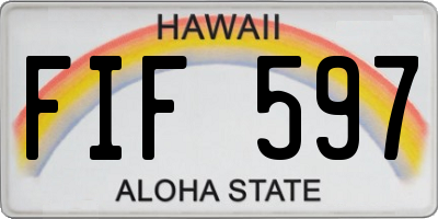 HI license plate FIF597