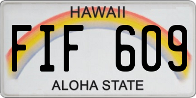 HI license plate FIF609