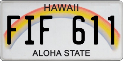 HI license plate FIF611