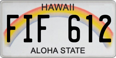 HI license plate FIF612