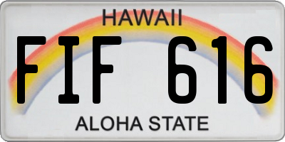 HI license plate FIF616