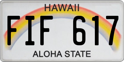 HI license plate FIF617