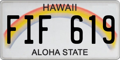 HI license plate FIF619