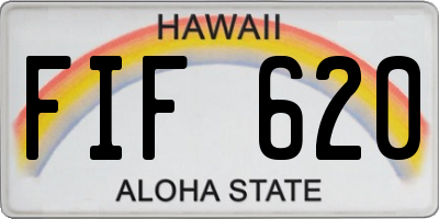 HI license plate FIF620