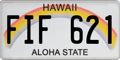 HI license plate FIF621