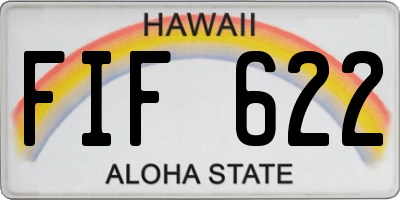 HI license plate FIF622