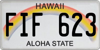 HI license plate FIF623