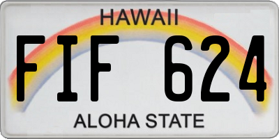 HI license plate FIF624