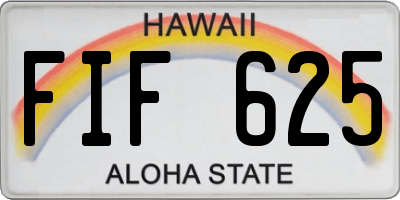 HI license plate FIF625