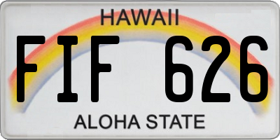 HI license plate FIF626