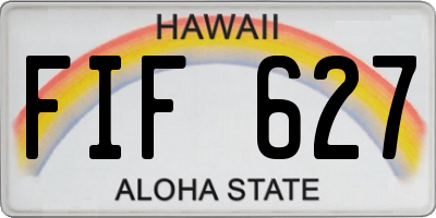HI license plate FIF627