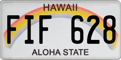 HI license plate FIF628