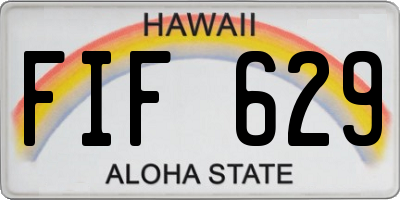 HI license plate FIF629