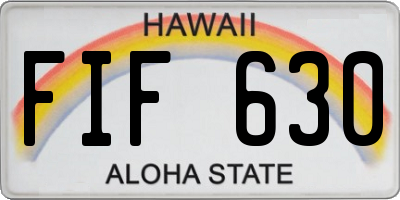 HI license plate FIF630
