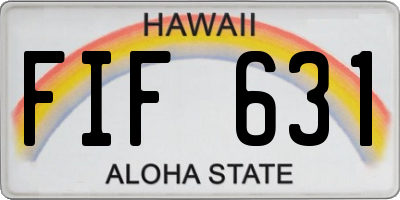HI license plate FIF631