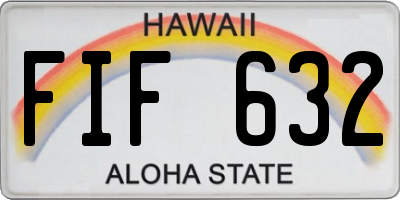 HI license plate FIF632