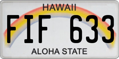 HI license plate FIF633
