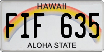 HI license plate FIF635