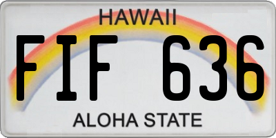 HI license plate FIF636