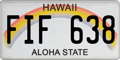 HI license plate FIF638