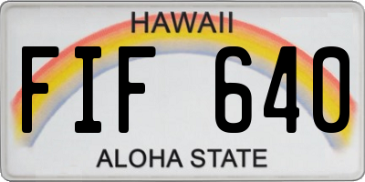 HI license plate FIF640