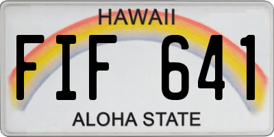 HI license plate FIF641