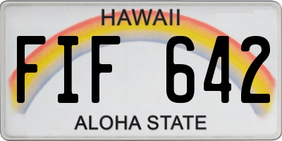 HI license plate FIF642