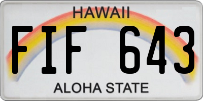 HI license plate FIF643