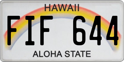 HI license plate FIF644