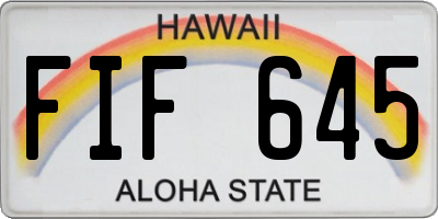 HI license plate FIF645
