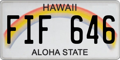 HI license plate FIF646