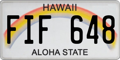 HI license plate FIF648