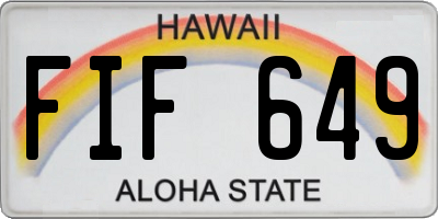 HI license plate FIF649