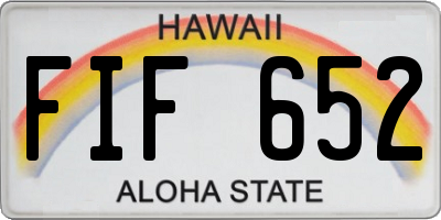 HI license plate FIF652