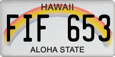 HI license plate FIF653