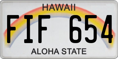 HI license plate FIF654