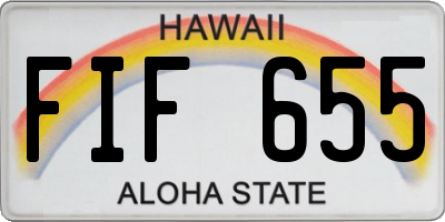HI license plate FIF655