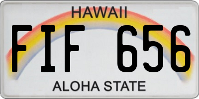 HI license plate FIF656
