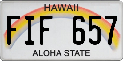 HI license plate FIF657