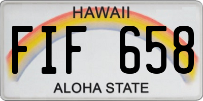HI license plate FIF658