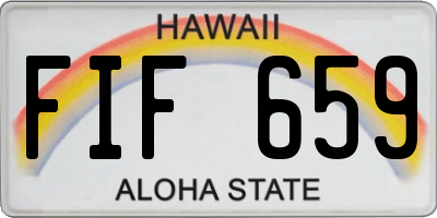 HI license plate FIF659
