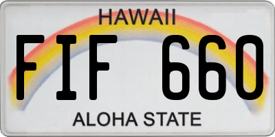 HI license plate FIF660
