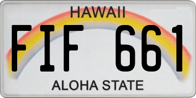 HI license plate FIF661