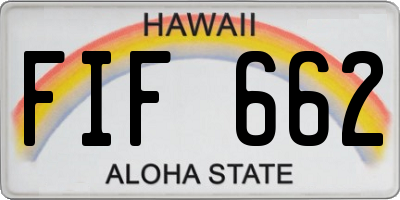 HI license plate FIF662