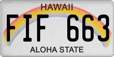 HI license plate FIF663