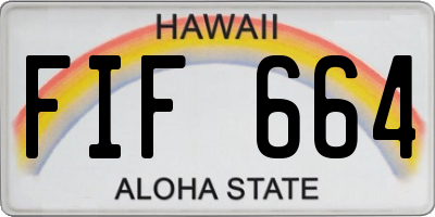 HI license plate FIF664