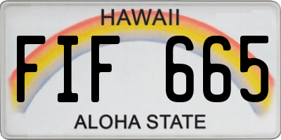 HI license plate FIF665
