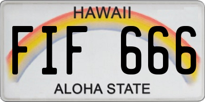 HI license plate FIF666